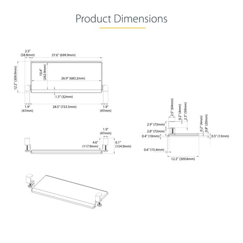 Desk Clamp Keyboard Tray — view 18
