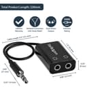 BLACK SLIM MINI JACK HEADPHONE SPLIT thumbnail 6