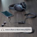 BLACK SLIM MINI JACK HEADPHONE SPLIT thumbnail 5