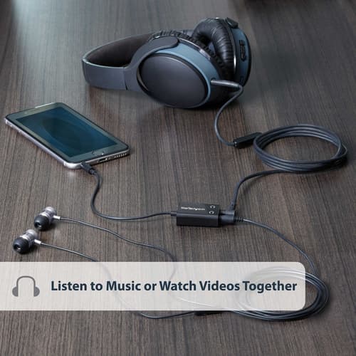 BLACK SLIM MINI JACK HEADPHONE SPLIT — view 6