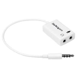 StarTech.com 4 Position Microphone and Headphone Splitter 3.5 mm 4 Pin / 4 Pole Mic and Audio Combo Splitter Cable (MUYHSMFFADW) - Headset splitter - mini-phone stereo 3.5 mm female to 4-pole mini jack male - 15.25 cm - white - for P/N: MUHSMF2M