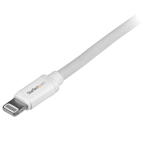 StarTech.com 2m (6ft) Long White Apple 8-pin Lightning Connector to USB Cable for iPhone / iPod / iPad — view 3