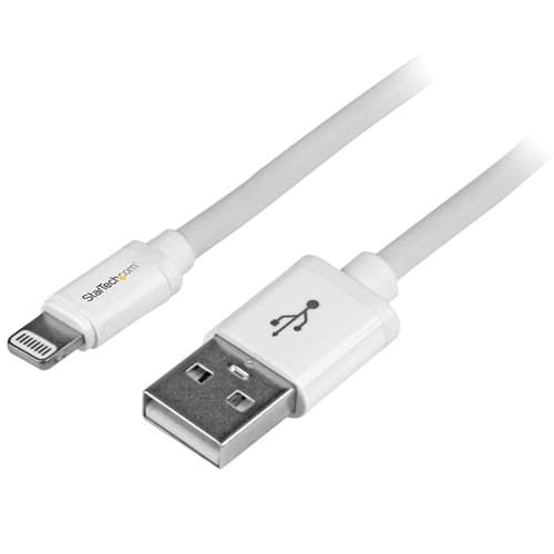 StarTech.com 2m (6ft) Long White Apple 8-pin Lightning Connector to USB Cable for iPhone / iPod / iPad — image 1