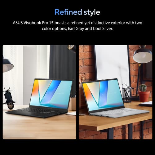 ASUS VivoBook Pro 15 OLED N6506CU-MA031W - Intel Core Ultra 9 - 285H / up to 5.4 GHz - Win 11 Home - GeForce RTX 4050 - 16 GB RAM - 1 TB SSD NVMe - 15.6" OLED 2880 x 1620 (3K) @ 120 Hz - Gigabit Ethernet - Wi-Fi 6E, Bluetooth - earl grey, black (keyboard) — view 26