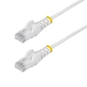 StarTech.com - Patch cable - RJ-45 (M) to RJ-45 (M) - 3.6 mm - UTP - CAT 5/5e/6 - IEEE 802.3bt - halogen-free, snagless, straight - white thumbnail 1
