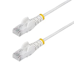 StarTech.com 2.5m White Slim CAT6 Ethernet Cable, Snagless, 28AWG, LSZH - Patch cable - RJ-45 (M) to RJ-45 (M) - 2.5 m - 3.6 mm - UTP - CAT 5/5e/6 - IEEE 802.3bt - snagless, halogen-free - white