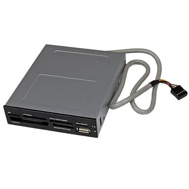 StarTech.com 3.5in Front Bay 22-in-1 USB 2.0 Internal Multi Media Memory Card Reader with Simultaneous Access - CF/SD/MMC/MS/xD - Black (35FCREADBK3) - Card reader - 22 in 1 - 3.5" (Multi-Format) - USB 2.0