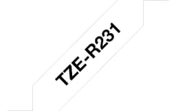 Brother TZe-R231 - Black on white - Roll (1.2 cm x 4 m) 1 cassette(s) ribbon tape - for Brother PT-D210, D600, H110, P-Touch PT-E310, P-Touch Cube PT-P300