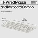 HP 225 - Keyboard and mouse set - ambidextrous, 3-zone layout, standard key travel - full size - USB - UK - cashmere white thumbnail 5