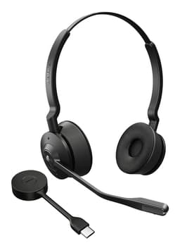 Jabra Engage 55 SE Stereo - Headset - on-ear - DECT - wireless - USB-C via DECT adapter - UC certified