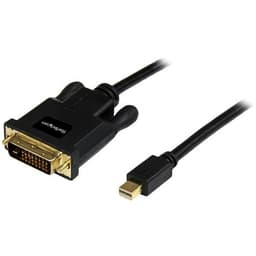 StarTech.com 3 ft Mini DisplayPort to DVI Adapter Cable - Mini DP to DVI Video Converter - MDP to DVI Cable for Mac / PC 1920x1200 - Black (MDP2DVIMM3B) - DisplayPort cable - Mini DisplayPort (M) to DVI-D (M) - 91.44 cm - thumbscrews - black