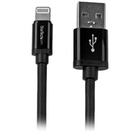 StarTech.com 2m (6ft) Long Black Apple� 8-pin Lightning Connector to USB Cable for iPhone / iPod / iPad - Charge and Sync Cable (USBLT2MB) - Lightning cable - Lightning male to USB male - 2 m - double shielded - black - for P/N: ST4200MINI2, ST4200MINIC