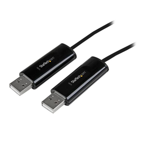 StarTech.com 2 Port USB Keyboard Mouse Switch Cable w/ File Transfer for PC and Mac� - USB File Transfer Cable - Dual Port USB KM Switch (SVKMS2) - Direct connect adapter - USB 2.0 - USB 2.0 - black — view 1
