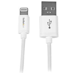 StarTech.com 1m (3ft) White Apple 8-pin Lightning Connector to USB Cable for iPhone / iPod / iPad - Charge and Sync Cable - 1 meter (USBLT1MW) - Lightning cable - Lightning male to USB male - 1 m - double shielded - white - for P/N: KITBXAVHDPEU, KITBXAVHDPNA, KITBXAVHDPUK, KITBXDOCKPEU, KITBXDOCKPUK, KITBZDOCK