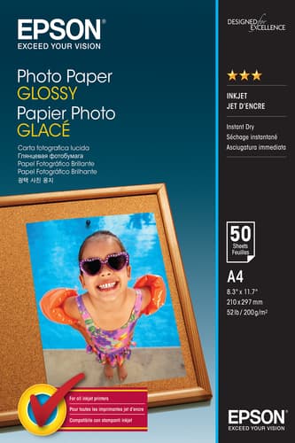Epson Media, Media, Sheet paper, Photo Paper Glossy, Office - Photo Paper, Home - Photo Paper, Photo, A4, 200 g/m2, 50 Sheets, Singlepack