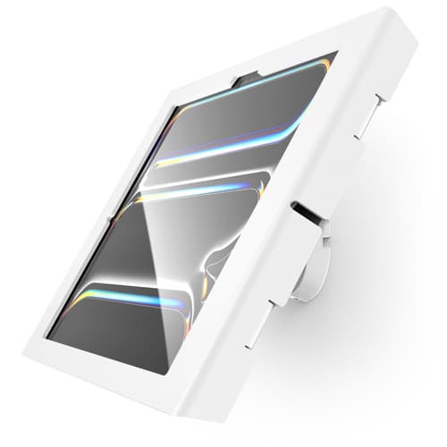 Compulocks iPad Pro M4 13" (2024) Apex Enclosure Tilting Wall Mount - Mounting kit (mount, enclosure) - exposed front/back camera - for tablet - lockable - aluminium, metal frame - white - screen size: 13" - wall-mountable - for Apple 13-inch iPad Pro (M4)
