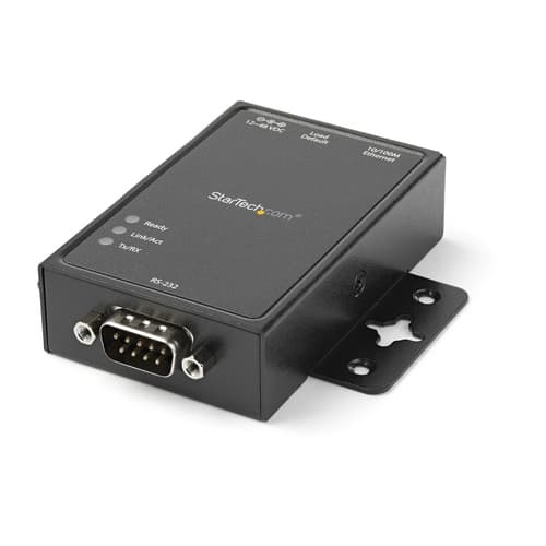 StarTech.com 1 Port RS232 to Ethernet IP Converter / Device Server - Aluminum - Serial over IP Device Server - Serial to IP Converter (NETRS2321P) - Device server - 100Mb LAN, RS-232 - AC 100/230 V - rail mountable - for P/N: SVA12M2NEUA, SVA12M5NA