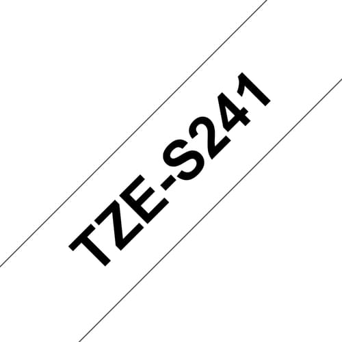 Brother TZe-S241 - Extra strength adhesive - black on white - Roll (1.8 cm x 8 m) 1 cassette(s) laminated tape - for Brother PT-D600, P-Touch PT-1880, D450, D800, E310, E550, E800, P900, P950