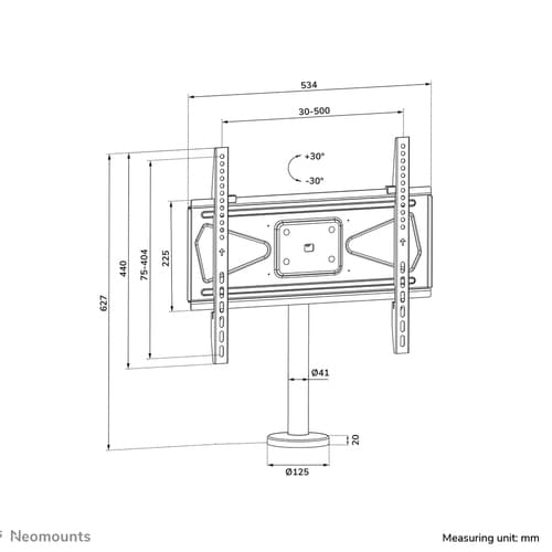 Neomounts DS42-430BL14 stand - bolt-down - for TV - black — view 20