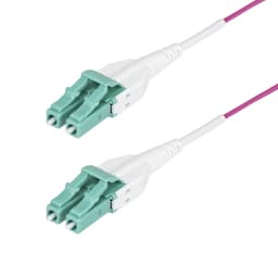 StarTech.com 5m (16.4ft) LC/LC (UPC) OM4 Multimode Fiber Optic Cable - Patch cable - LC/UPC duplex multi-mode (M) to LC/UPC duplex multi-mode (M) - 5 m - 1.6 mm - fibre optic - duplex - 50 / 125 micron - OM4 - OFNR - jumper - erika violet