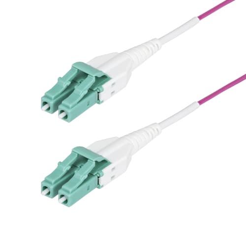 StarTech.com 20m (66ft) LC/LC (UPC) OM4 Multimode Fiber Optic Cable, OFNR - Patch cable - LC/UPC duplex multi-mode (M) to LC/UPC duplex multi-mode (M) - 20 m - 1.6 mm - fibre optic - duplex - 50 / 125 micron - OM4 - OFNR - jumper - erika violet — view 1