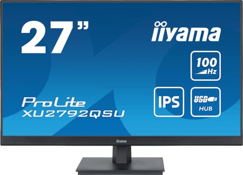 iiyama ProLite XU2792QSU-B6 - LED monitor - 27" - 2560 x 1440 WQHD @ 100 Hz - IPS - 250 cd/m� - 1300:1 - 0.4 ms - HDMI, DisplayPort - speakers - matte black