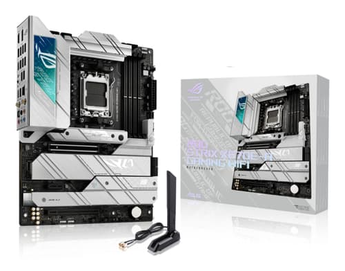 ASUS ROG Strix X670E-A Gaming WiFi - Motherboard - ATX - Socket AM5 - AMD X670E Chipset - USB-C 3.2 Gen2, USB-C Gen 2x2, USB 3.2 Gen 1, USB 3.2 Gen 2 - 2.5 Gigabit LAN, Wi-Fi 6, Bluetooth - onboard graphics (CPU required) - HD Audio (8-channel)