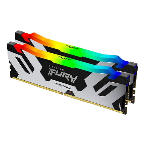 Kingston FURY Renegade RGB - DDR5 - kit - 64 GB: 2 x 32 GB - DIMM 288-pin - 6400 MT/s / PC5-51200 - CL32 - 1.1 V - unbuffered - on-die ECC - black, silver