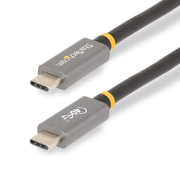 StarTech.com 3ft (1m) USB4 Cable, USB-IF Certified USB-C Cable, 40 Gbps, USB Type-C Data Transfer Cable, 100W Power Delivery, 8K 60Hz, Compatible w/Thunderbolt 4/3/USB 3.2 - USB C to C cable (CC1M-40G-USB-CABLE) - USB cable - 24 pin USB-C (M) to 24 pin USB-C (M) - USB 2.0 / USB 3.1 / USB 3.2 / USB4 / Thunderbolt 3 / Thunderbolt 4 - 1 m - up to 40 Gbps data transfer rate, USB Power Delivery (100W), 4K support, 8K support - black