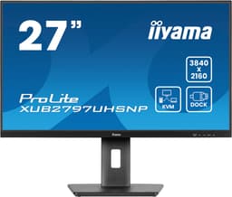 iiyama ProLite XUB2797UHSNP-B1 - LED monitor - 27" - 3840 x 2160 4K @ 60 Hz - IPS - 350 cd/m� - 1300:1 - 4 ms - HDMI, DisplayPort, USB-C - speakers - black, matte