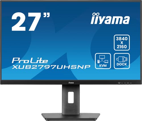 iiyama ProLite XUB2797UHSNP-B1 - LED monitor - 27" - 3840 x 2160 4K @ 60 Hz - IPS - 350 cd/m� - 1300:1 - 4 ms - HDMI, DisplayPort, USB-C - speakers - black, matte