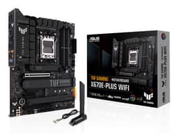 ASUS TUF GAMING X670E-PLUS WIFI - Motherboard - ATX - Socket AM5 - AMD X670E Chipset - USB-C 3.2 Gen2, USB-C Gen 2x2, USB 3.2 Gen 1, USB 3.2 Gen 2 - 2.5 Gigabit LAN, Wi-Fi 6, Bluetooth - onboard graphics (CPU required) - HD Audio (8-channel)