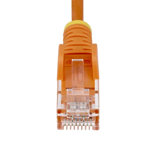StarTech.com - Patch cable - RJ-45 (M) to RJ-45 (M) - 3.6 mm - UTP - CAT 5/5e/6 - IEEE 802.3bt - halogen-free, snagless, straight - orange — view 5