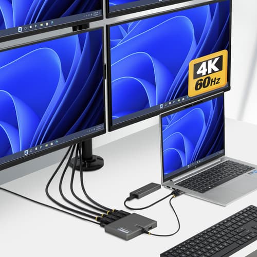 StarTech.com - Docking station - USB-C / Displayport - 4 x DP - TAA Compliant — view 5