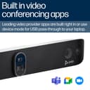 Poly Studio X72 - Without power cord - video conferencing kit (video bar, Poly TC10 touch controller) - Zoom Certified, Certified for Microsoft Teams - black - TAA Compliant thumbnail 5
