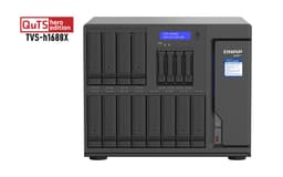 QNAP TVS-H1688X - NAS server - 16 bays - SATA 6Gb/s - RAID 0, 1, 5, 6, 10, 50, JBOD, 5 hot spare, 6 hot spare, 60, 10 hot spare, RAID TP - RAM 32 GB - Gigabit Ethernet / 2.5 Gigabit Ethernet / 10 Gigabit Ethernet - iSCSI support