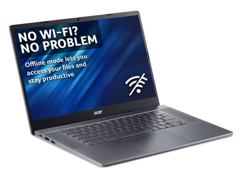 Acer Chromebook Plus 515 CBE595-1 - Intel Core i5 - 1235U / up to 4.4 GHz - Chrome OS - Intel Iris Xe Graphics - 8 GB RAM - 256 GB SSD - 15.6" IPS 1920 x 1080 (Full HD) - Wi-Fi 6E - steel grey - kbd: UK — view 7