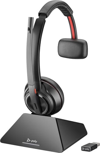 Poly Savi 8210-M Office - Savi 8200 series - headset - on-ear - DECT / Bluetooth - wireless - black