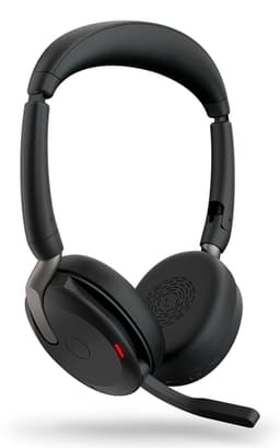 Jabra Evolve2 65 Flex UC Stereo - Headset - on-ear - Bluetooth - wireless - active noise cancelling - USB-C - black - with wireless charging pad - Optimised for UC