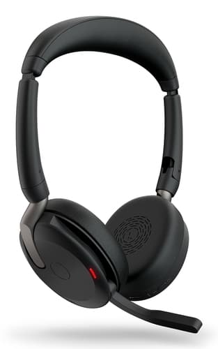 Jabra Evolve2 65 Flex UC Stereo - Headset - on-ear - Bluetooth - wireless - active noise cancelling - USB-C - black - Optimised for UC