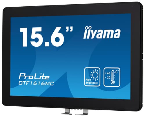iiyama ProLite OTF1616MC-B1 - LED monitor - 15.6" - open frame - touchscreen - 1920 x 1080 Full HD (1080p) @ 60 Hz - VA - 1100 cd/m� - 800:1 - 25 ms - HDMI, VGA, DisplayPort - black — view 5