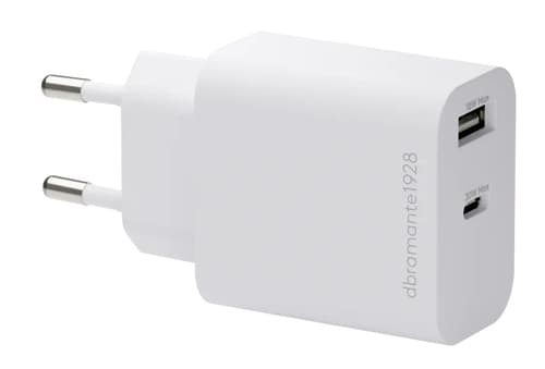 EU Wall Chrg-USB-C 30W+USB-A 18W-WHT — view 1