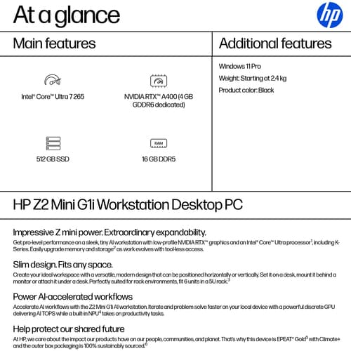 HP Z2MINI G1I U7-265 16/512 W11P — view 4
