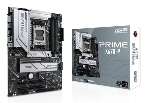 ASUS Prime X670-P - Motherboard - ATX - Socket AM5 - AMD X670 Chipset - USB-C 3.2 Gen 1, USB-C Gen 2x2, USB 3.2 Gen 1, USB 3.2 Gen 2 - 2.5 Gigabit LAN - onboard graphics (CPU required) - HD Audio (8-channel)