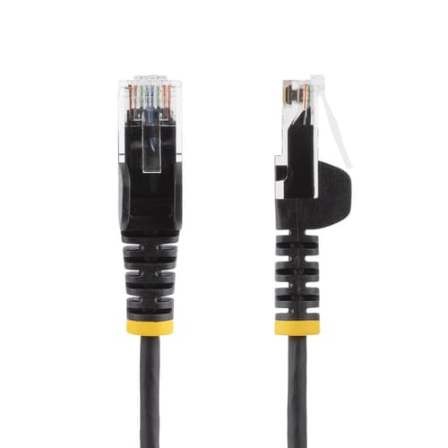 StarTech.com - Patch cable - RJ-45 (M) to RJ-45 (M) - 3.6 mm - UTP - CAT 5/5e/6 - IEEE 802.3bt - halogen-free, snagless, straight - black — view 3