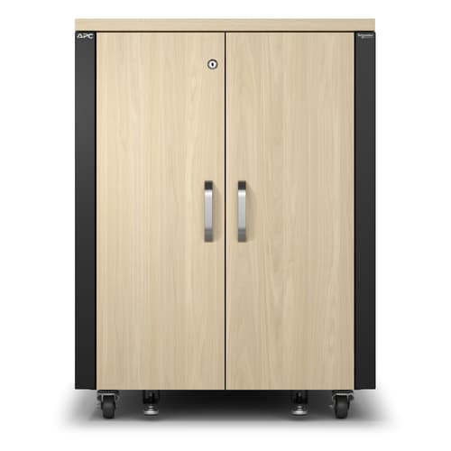 APC NetShelter - Rack (horizontal) - soundproof - AC 230 V - maple - 17U - 19"