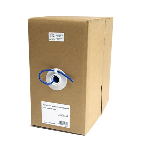 StarTech.com 1000ft CAT5e Ethernet Cable - Blue - Bulk Roll - Solid UTP Cable - CMR Rated - Box of CAT5e Network Wire Cable (WIRC5ECMR) - Bulk cable - 305 m - UTP - CAT 5e - solid - blue - for P/N: POEEXT2GAT, ST1000SPEXI, ST5GPEXNB, USB2001EXT2P, USB2001EXT2PNA, USB2001EXTV