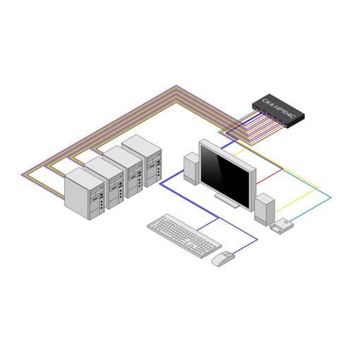 StarTech.com - KVM / audio / USB switch - 4 x KVM / audio / USB - 1 local user - desktop - TAA Compliant — view 4