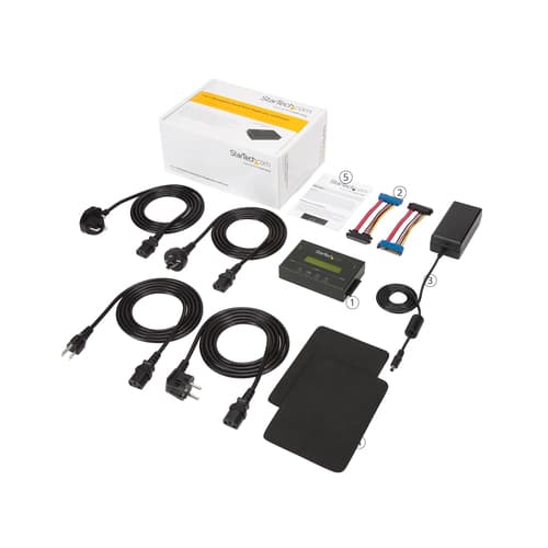 StarTech.com 1:1 Hard Drive Duplicator and Eraser for 2.5" & 3.5" SATA HDD SSD - LCD & RS-232 �- 14GBpm Duplication Speed - Cloner & Wiper (SATDUP11) - Hard drive duplicator - 2 bays (SATA-600) - for P/N: SVA12M5NA — view 9