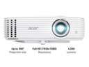 Acer P1557Ki - DLP projector - portable - 3D - 4500 lumens - Full HD (1920 x 1080) - 16:9 - 1080p - Wi-Fi / Miracast thumbnail 4